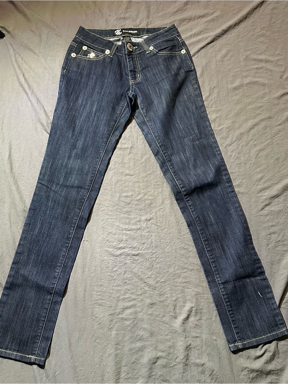 Rocawear Women's Dark Indigo Straight-Leg Jeans